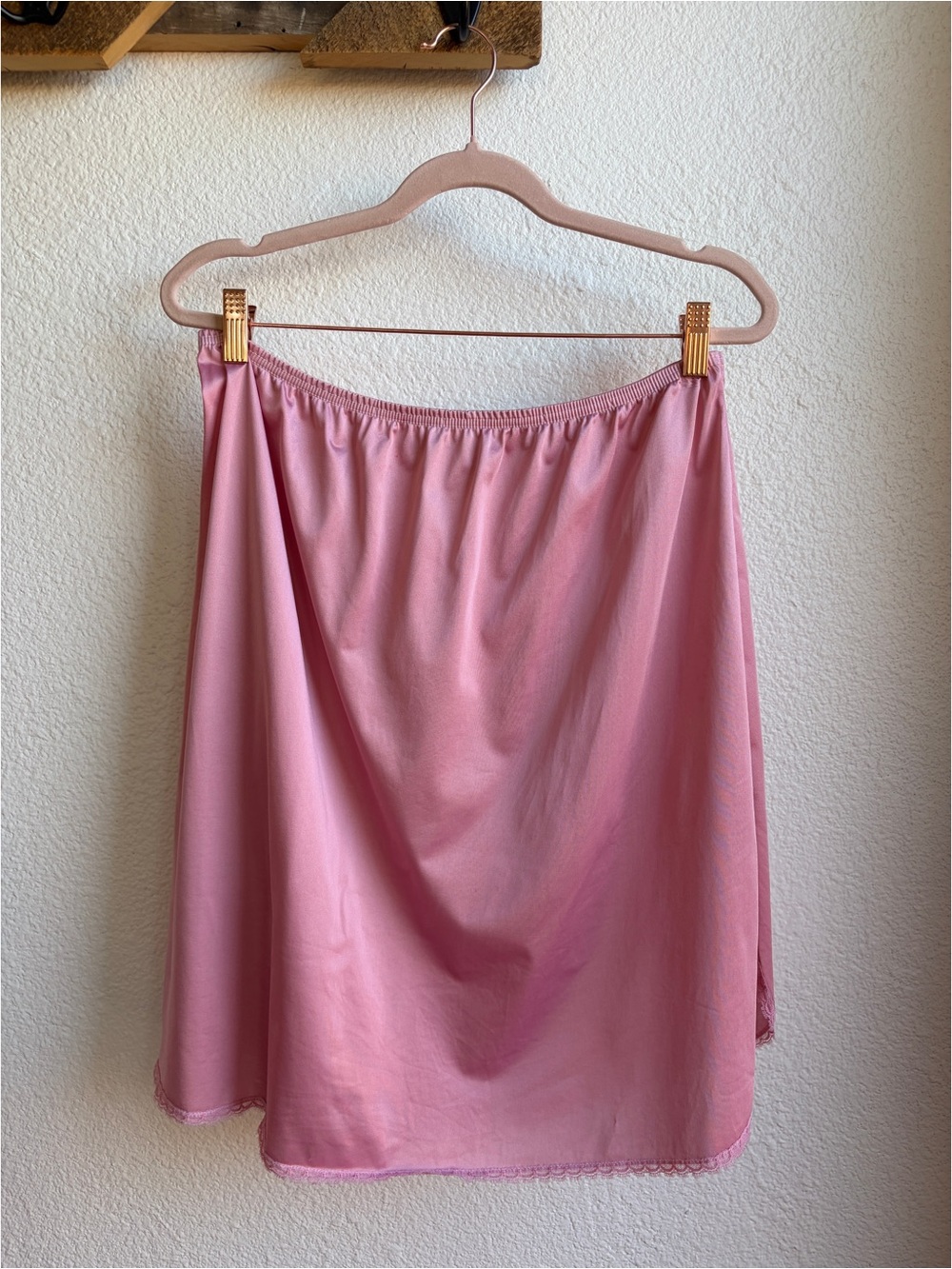 Vintage Vanity Fair Hand Dyed Pink Slip Skirt Large